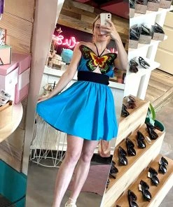 Wanderlust By Abby NEW QOS Butterfly Halter Dress