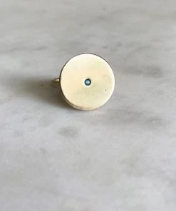Mimosa Handcrafted Mimosa Minimal Circle Turquoise Ring JEWELRY