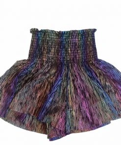 CLOTHING Queen Of Sparkles Black Rainbow Shorts