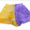 CLOTHING Queen Of Sparkles Purple And Gold Lighting Shorts