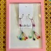 Wanderlust By Abby Rainbow Safety Pin Drop Earrings