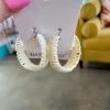 Wanderlust By Abby NEW Cream Straw Hoops