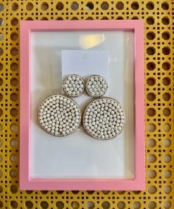 Wanderlust By Abby Cream Beaded Round Dangles