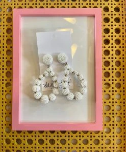 Wanderlust By Abby White Beaded Rain Drop Earrings NEW