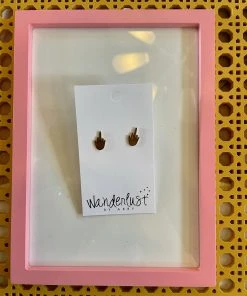 Wanderlust By Abby Gold Middle Finger Studs