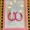 Wanderlust By Abby Pink Matte Hoops NEW