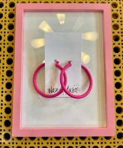 Wanderlust By Abby Pink Matte Hoops NEW