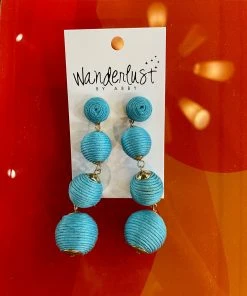 Wanderlust By Abby NEW Blue Straw Dangles