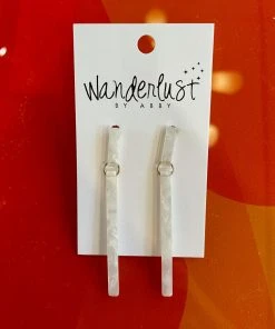 Wanderlust By Abby White Marble Straight Dangles NEW