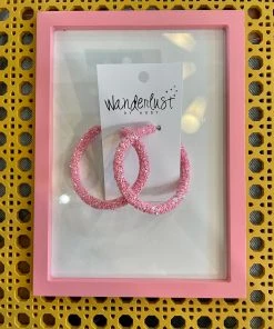 Wanderlust By Abby Chunky Glitter Statement Hoops NEW