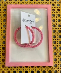 Wanderlust By Abby Chunky Glitter Statement Hoops NEW