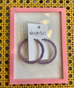 Wanderlust By Abby Chunky Glitter Statement Hoops NEW