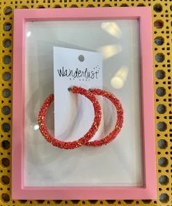 Wanderlust By Abby Chunky Glitter Statement Hoops NEW