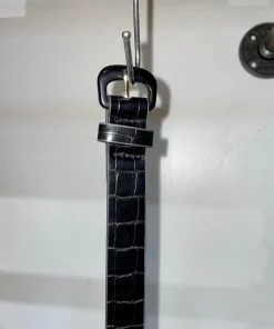 Wanderlust By Abby Black Crocodile Belt NEW