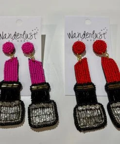 Wanderlust By Abby Lipstick Earrings NEW