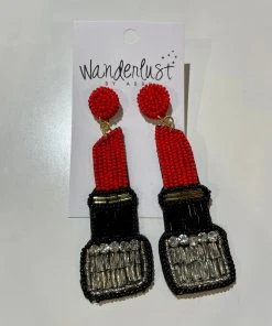 Wanderlust By Abby Lipstick Earrings NEW