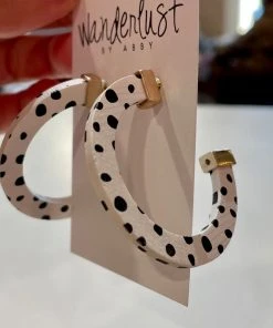 Wanderlust By Abby Black And White Spotted Hoops NEW