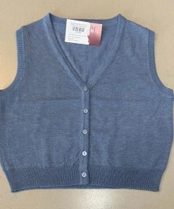 Wanderlust By Abby Sleeveless Button Down Crop Sweater NEW