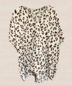 Wanderlust By Abby NEW Plus Size Leopard Print Boxy Top