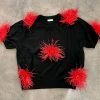 Queen Of Sparkles Black & Red Short Sleeve Sweater