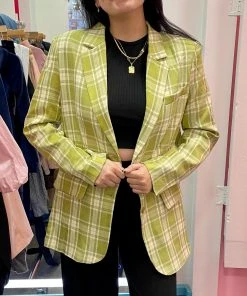 Wanderlust By Abby Plaid Blazer