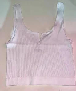 Wanderlust By Abby NEW V-Neck Rib Crop Top