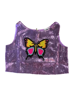 Queen Of Sparkles QOS Sequin Butterfly Tank NEW