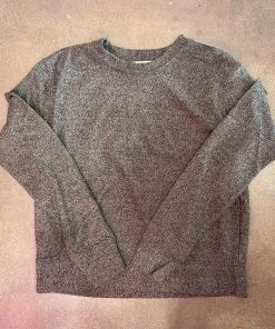 Wanderlust By Abby Cozy Grey Long Sleeve Top NEW