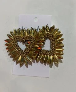 Wanderlust By Abby Gold Burst Heart Earrings