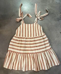 Wanderlust By Abby NEW Striped Shift Dress With Tie Sleeves
