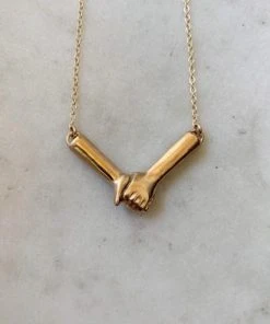 Mimosa Handcrafted Mimosa Hand In Hand Necklace