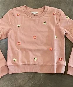 Wanderlust By Abby Floral Embroidered Sweatshirts