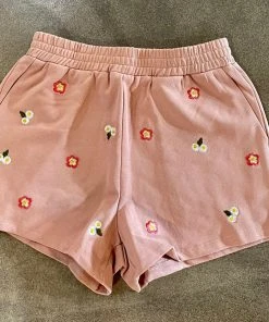 Wanderlust By Abby Floral Embroidered Shorts NEW