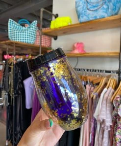Wanderlust By Abby Purple And Gold Insulated Wine Cup NEW