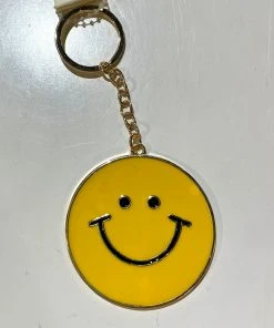 Wanderlust By Abby Two Tone Smiley Face Keychain