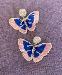 Wanderlust By Abby NEW Pink & Blue Butterfly Earrings
