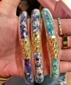 Wanderlust By Abby Glitter Star Key Ring Bracelets NEW