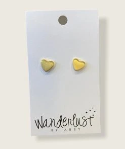 Wanderlust By Abby NEW Simple Heart Studs