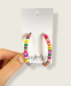 Wanderlust By Abby Rainbow Hoop Earrings NEW