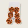 Wanderlust By Abby Orange Triple Flower Earrings