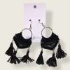 Wanderlust By Abby Black Tassel Earrings NEW