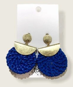Wanderlust By Abby NEW Royal Blue Woven Earrings