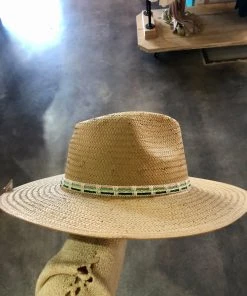Wanderlust By Abby NEW Tan Straw Hat With Colored Trim