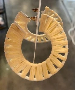 Wanderlust By Abby White Hoop With Straw Detail NEW