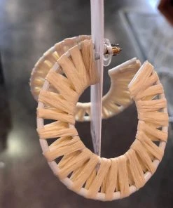 Wanderlust By Abby White Hoop With Straw Detail NEW