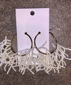 Wanderlust By Abby Gold Hoop With Cream Beads NEW