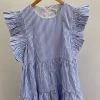 Wanderlust By Abby NEW Blue Stripe Ruffled Mini Dress