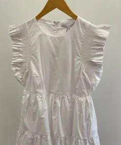 Wanderlust By Abby NEW White Ruffled Babydoll Mini Dress