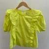 Wanderlust By Abby Ruffle Detail Short Puff Sleeve Top NEW