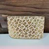 Wanderlust By Abby Gold Cheetah Zip Pouch NEW